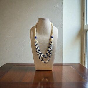 925 Pearl, Cinnabar, Sodalite & Lapis Necklace